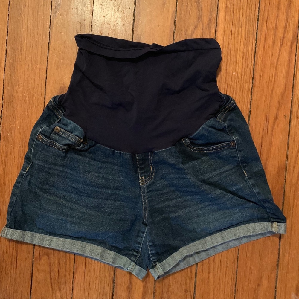 Maternity jean shorts